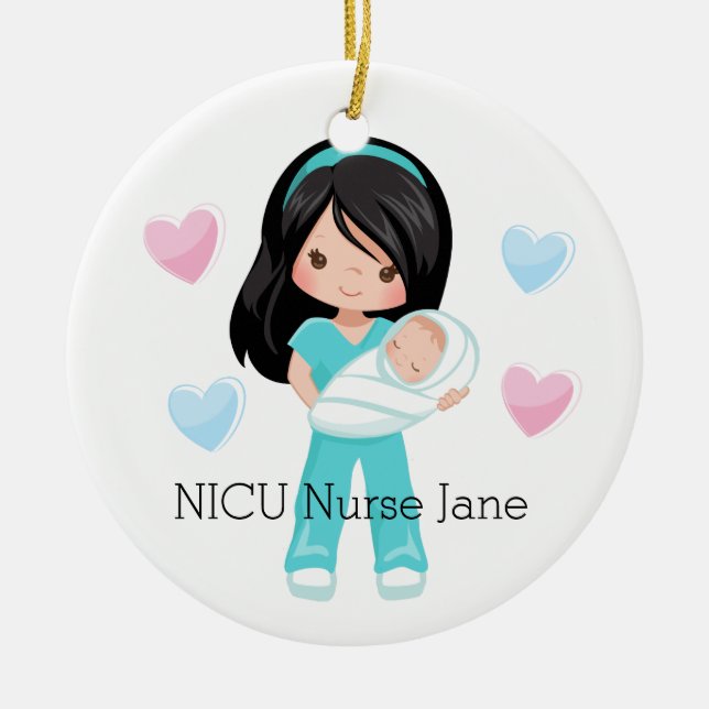 Personalisierte NICU Krankenschwester, die Keramik Ornament (Vorne)