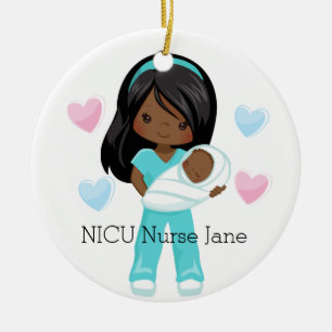 Personalisierte NICU Nurse Holding Baby Christmas Keramik Ornament