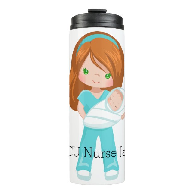 Personalisierte NICU Nurse Holding Baby Christmas Thermosbecher (Vorderseite)