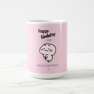 Personalisierte niedlich-rosa Geburtstagsgeschicht Kaffeetasse