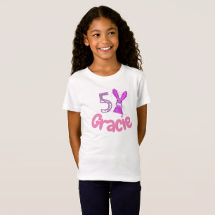 Personalisierte Niedliche 5. Geburtstagsfrau lila  T-Shirt