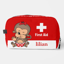Personalisierte Niedliche Affen-Erste-Hilfe-Kit-Ve Waschbeutel