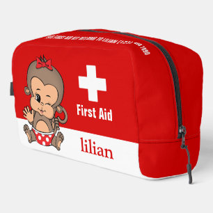 Personalisierte Niedliche Affen-Erste-Hilfe-Kit-Ve Waschbeutel