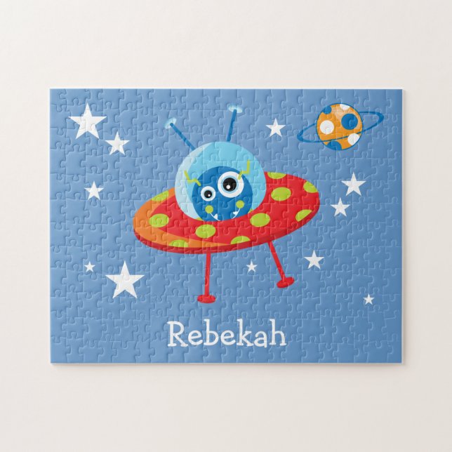 Personalisierte Niedliche Alien Raumfahrt (Horizontal)