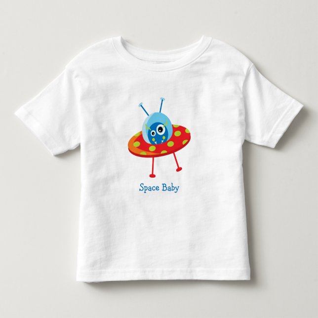 Personalisierte Niedliche Alien Raumfahrt Kleinkind T-shirt (Vorderseite)
