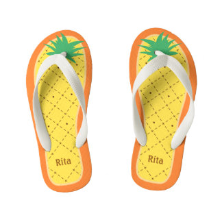 Personalisierte niedliche Ananas-lustige tropische Kinderbadesandalen