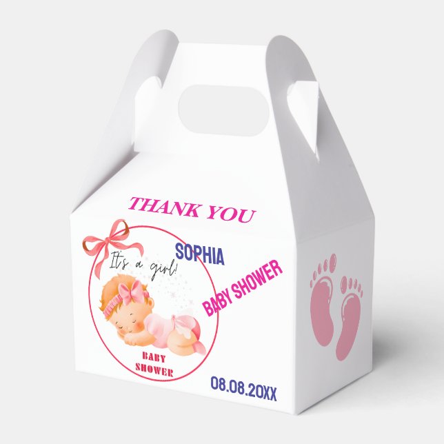 Personalisierte Niedliche Babydusche Gefälligkeits Geschenkschachtel (Vorderseite)
