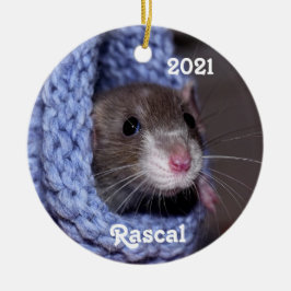 Personalisierte Niedliche Babyratte Keramik Ornament
