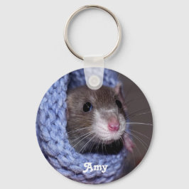 Personalisierte Niedliche Babyratte Schlüsselanhänger