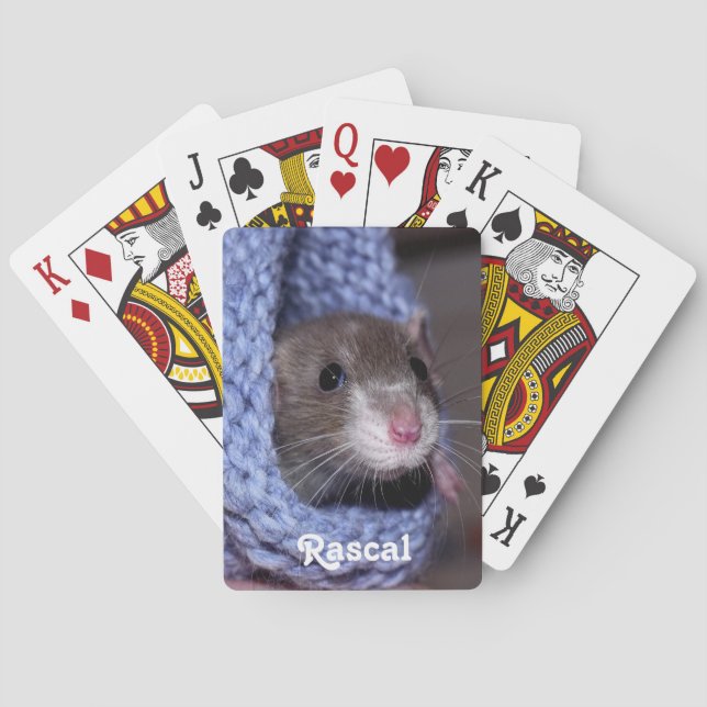 Personalisierte Niedliche Babyratte Spielkarten (Rückseite)