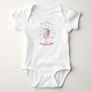 Personalisierte Niedliche Ballerina Unicorn Baby G Strampler
