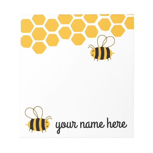Personalisierte Niedliche Bienen Notizblock (Vorderseite)