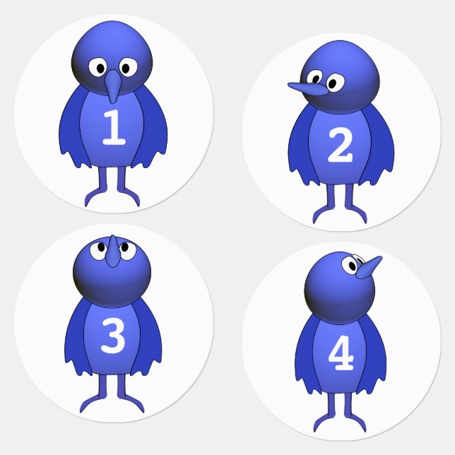 Personalisierte Niedliche Blauwild Etiketten (Gruppe)