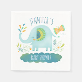 Personalisierte Niedliche Blue Elephant Baby Dusch Serviette