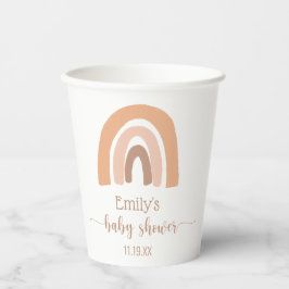 Personalisierte Niedliche Boho Rainbow Baby Dusche Pappbecher