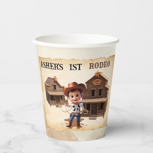 Personalisierte Niedliche Cowboy-Öko-freundlich wi Pappbecher (Vorderseite)