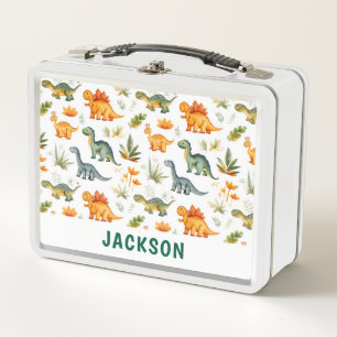 Personalisierte Niedliche Dinosaurier-Lunch Box fü Metall Brotdose