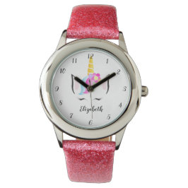 Personalisierte niedliche Einhorndarstellung numme Armbanduhr