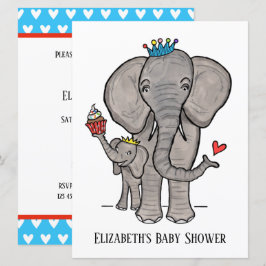 Personalisierte Niedliche Elephant Baby Dusche Ein