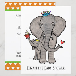 Personalisierte Niedliche Elephant Baby Dusche Ein