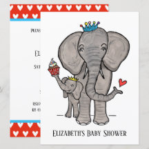 Personalisierte Niedliche Elephant Baby Dusche Ein