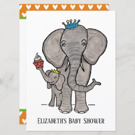 Personalisierte Niedliche Elephant Baby Dusche Ein