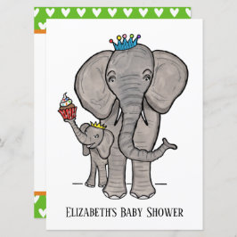 Personalisierte Niedliche Elephant Baby Dusche Ein