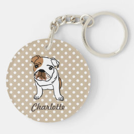 Personalisierte niedliche englische Bulldogge Schlüsselanhänger