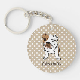 Personalisierte niedliche englische Bulldogge Schlüsselanhänger