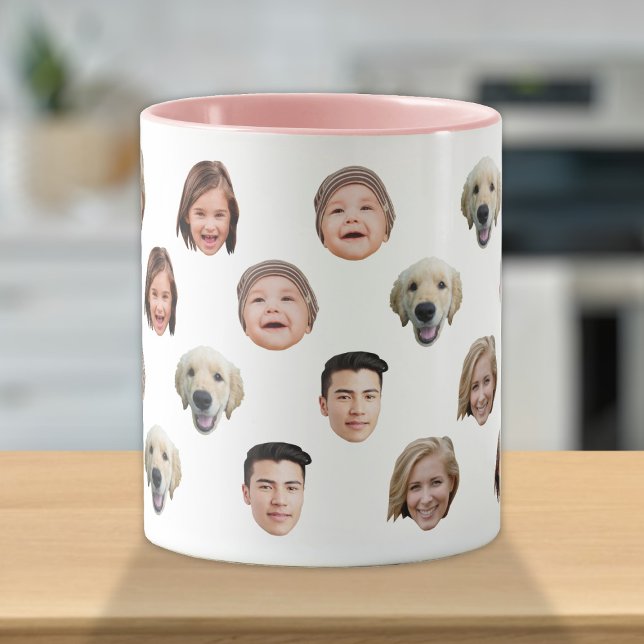 Personalisierte Niedliche Familie Gesicht 5 Fotos  Tasse (Von Creator hochgeladen)