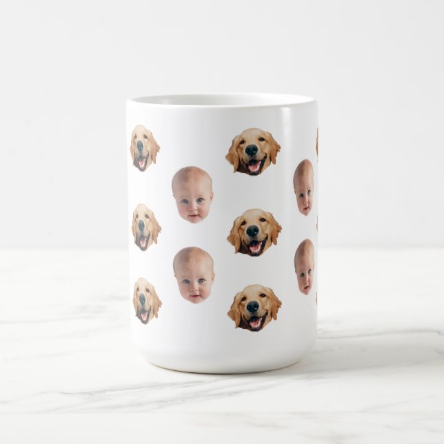 Personalisierte Niedliche Familienfront 2 Fotos Ta Kaffeetasse (Mittel)