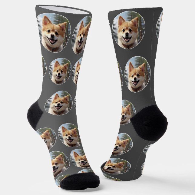 Personalisierte Niedliche Foto-Socken Socken (Gewinkelt)