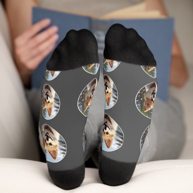 Personalisierte Niedliche Foto-Socken Socken (Unterseite)