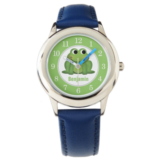 Personalisierte Niedliche Froschkinder beobachten Armbanduhr (Vorderseite)