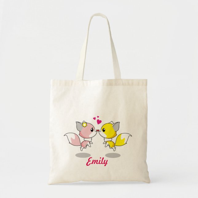 Personalisierte Niedliche Fuchskinder Tragetasche (Vorne)