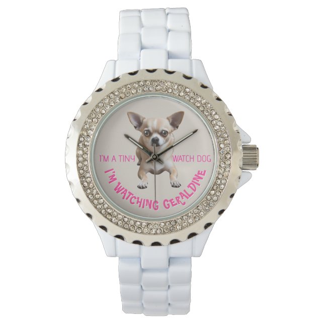 Personalisierte Niedliche Funny Chihuahua Beobacht Armbanduhr (Vorderseite)