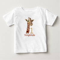 Personalisierte Niedliche Giraffe Erster Geburtsta