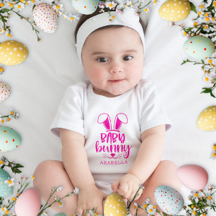 Personalisierte Niedliche Girl Baby Bunny Oster Strampler