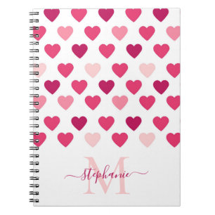 Personalisierte Niedliche Girly Pink Hearts Liebe Notizblock