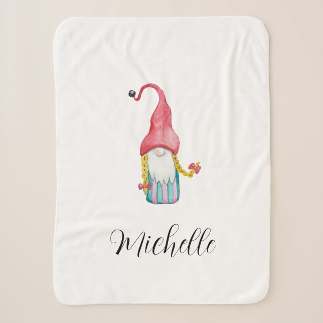 Personalisierte Niedliche Gnome-Illustration Sherpadecke (Vorderseite)
