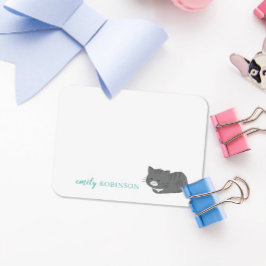 Personalisierte Niedliche Grau-Katze-Note-Karte Mitteilungskarte