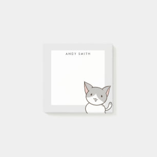 Personalisierte Niedliche Graukatzenkatze Post-it Klebezettel