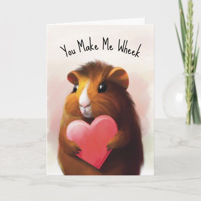 Personalisierte Niedliche Guinea Schweine Valentin Karte (Vorderseite)