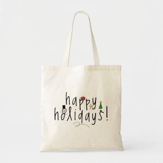 Personalisierte Niedliche Happy Holidays Tasche (Vorne)