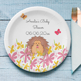 Personalisierte Niedliche Hedghog Kinderdusche Pappteller