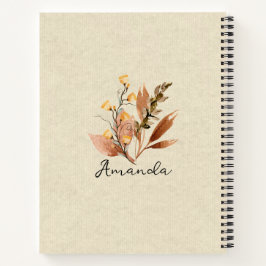 Personalisierte niedliche Herbstlaub Wildblumen Br Notizbuch
