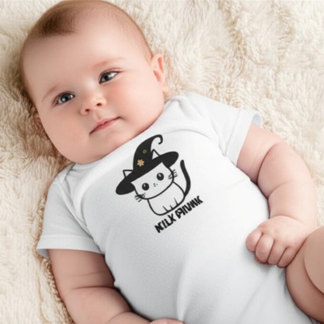 Personalisierte Niedliche Hexenkatze Funny Hallowe Baby Strampler (Von Creator hochgeladen)