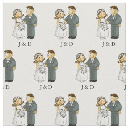 personalisierte niedliche Hochzeitspaarbraut u. Stoff