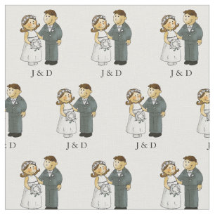 personalisierte niedliche Hochzeitspaarbraut u. Stoff