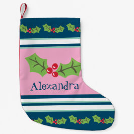 Personalisierte Niedliche Holly & Berries Kleiner Weihnachtsstrumpf